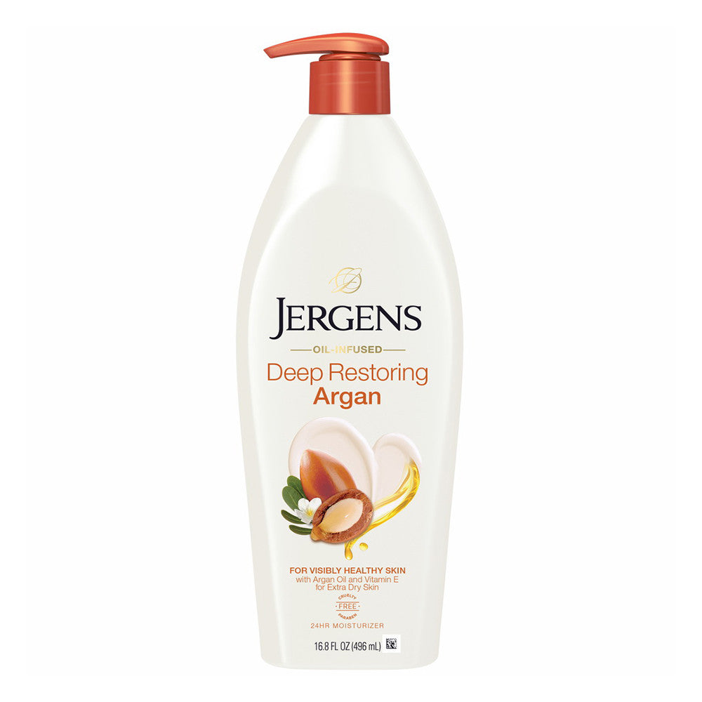 Jergens Deep Restoring Argan Moisturizer Body Lotion Pump, 16.8 Oz